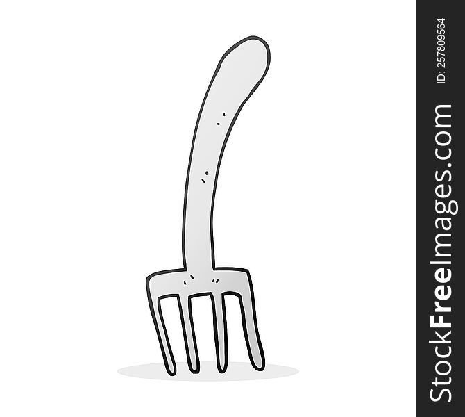 freehand drawn cartoon fork