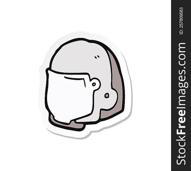 sticker of a cartoon space helmet