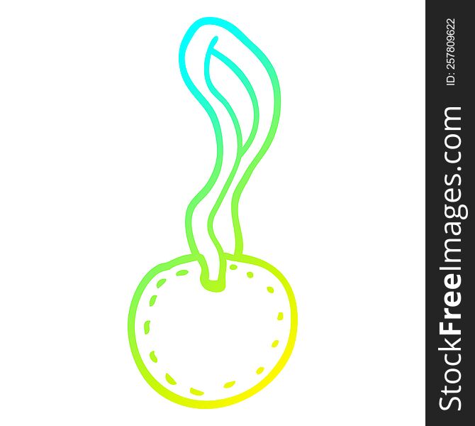 cold gradient line drawing of a cartoon sports medal