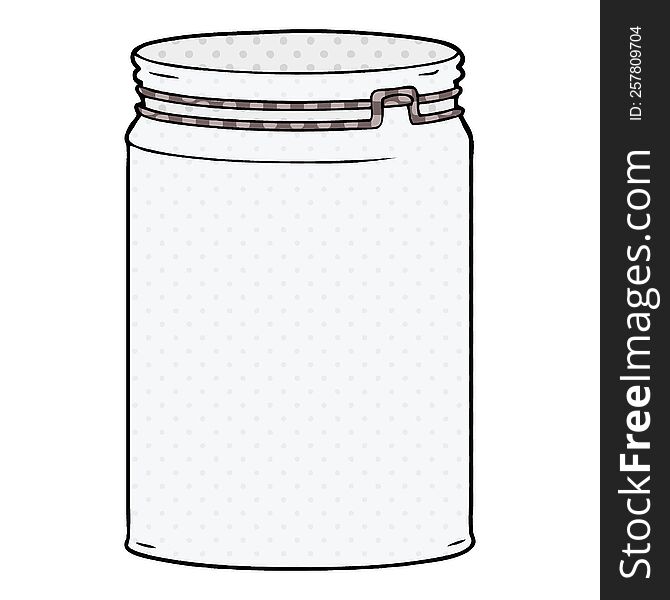 cartoon empty glass jar. cartoon empty glass jar