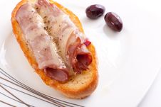 Salami Sandwiches Royalty Free Stock Photo Salami Sandwiches Royalty Free Stock Photo