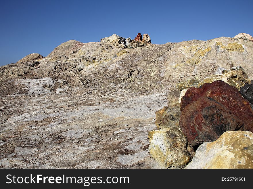 Volcanic rocks on the island of Vulcanoi, Sicily