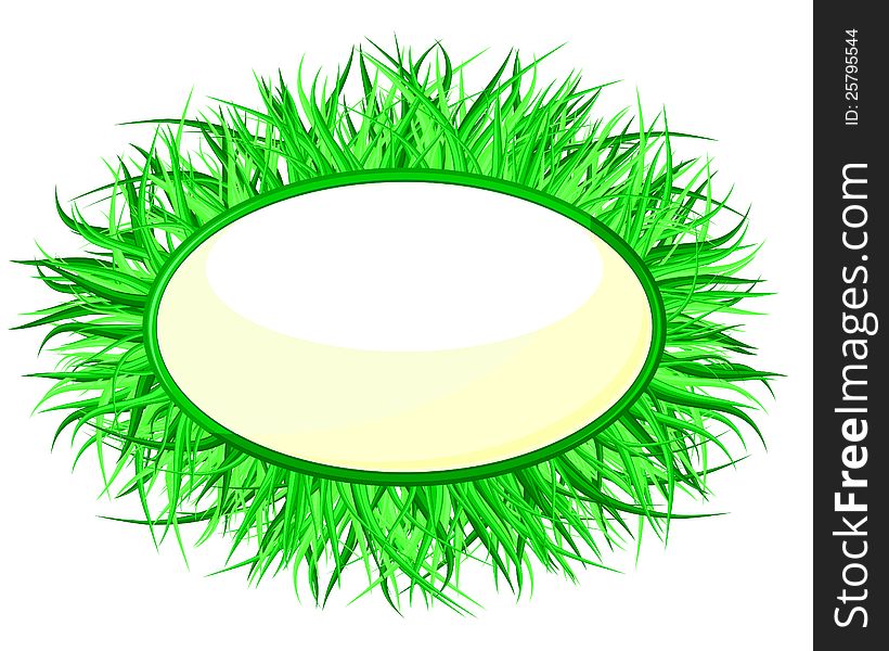 Bright green eco frame made of grass. Bright green eco frame made of grass