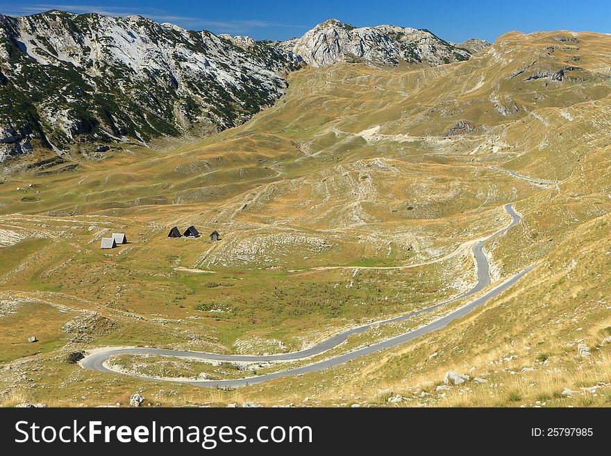 Winding road through Zabliak mountain Montenegro. Winding road through Zabliak mountain Montenegro