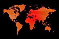 Red Map Of The World Royalty Free Stock Photography