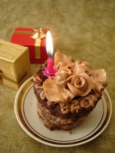 Birthday Cake With Candle Royalty Free Stock Image Birthday Cake With Candle Royalty Free Stock Image