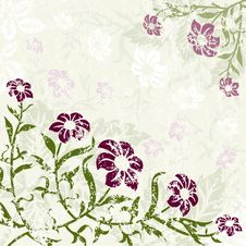 Floral Background With Grunge Royalty Free Stock Photo