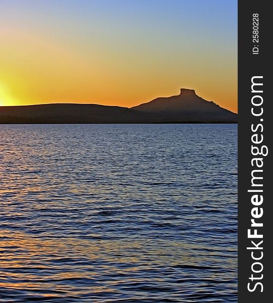 A sunset at Sterkfontein dam in South Africa. A sunset at Sterkfontein dam in South Africa