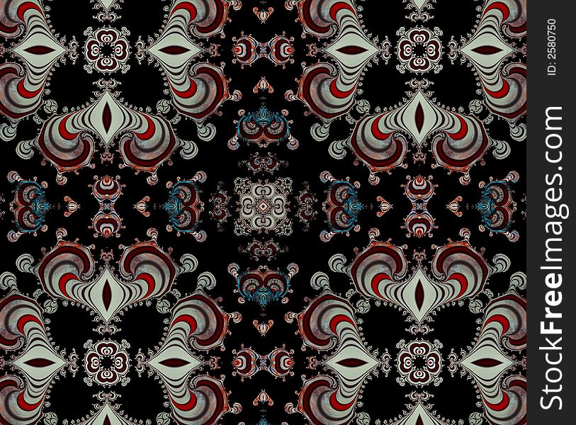 A graphic / fractal design with a kaleidoscope effect and beautiful patterns. A graphic / fractal design with a kaleidoscope effect and beautiful patterns.