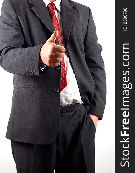 Businessman in black suit and red tie. Businessman in black suit and red tie