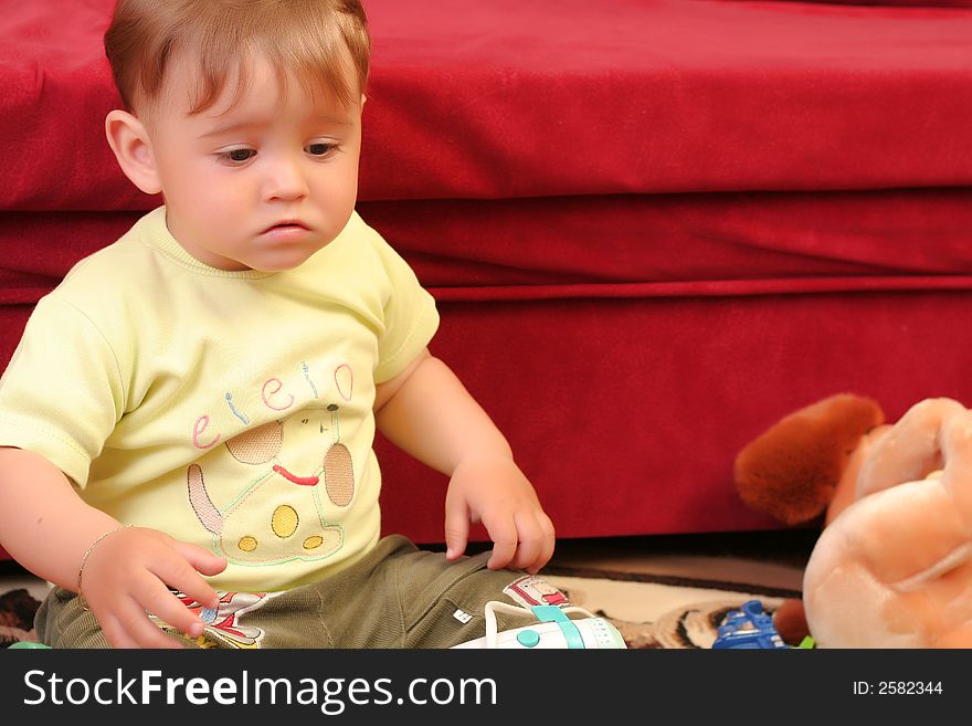 Expressive blond baby boy amazed. Expressive blond baby boy amazed