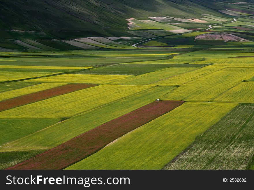 Spring landscape captured near Castelluccio di Norcia - Umbria - Italy. Spring landscape captured near Castelluccio di Norcia - Umbria - Italy