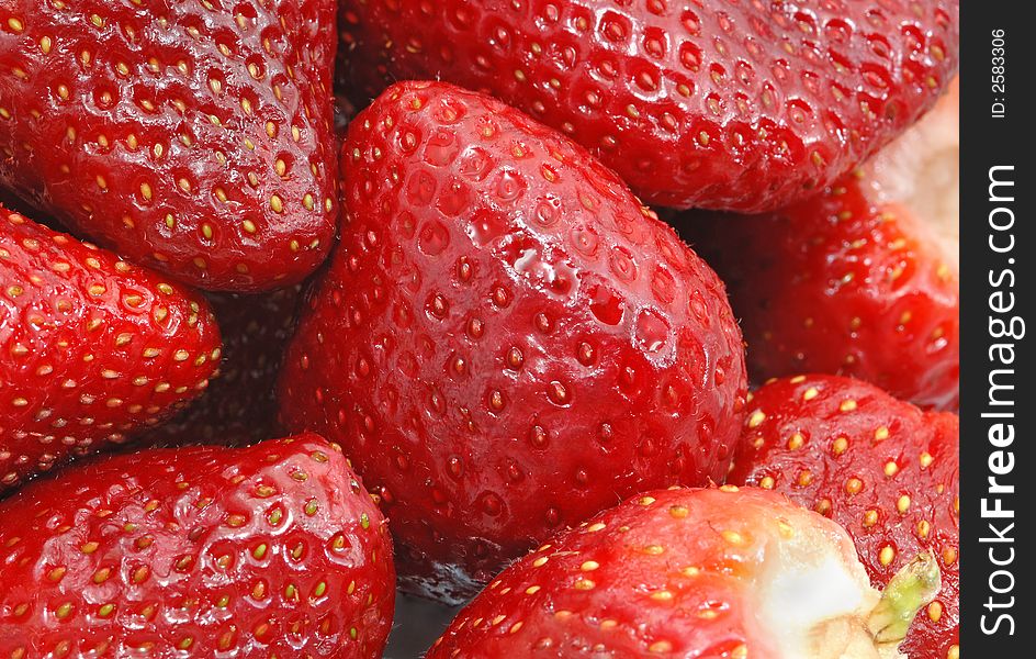 Red strawberries, Healthy eating and diet concept.