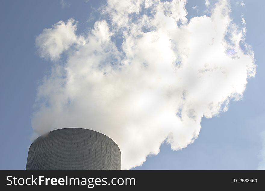Top of a cooling tower belonging to a coal fired power plant. Top of a cooling tower belonging to a coal fired power plant