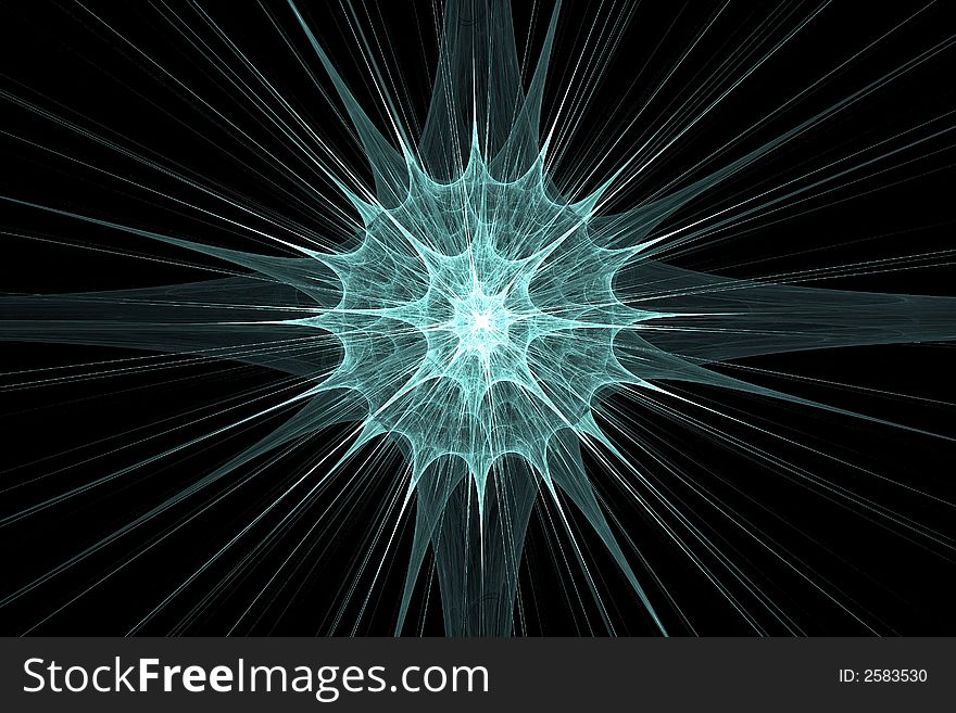 Light green sphere with spikes on a black background. Can be used as a background illustration.