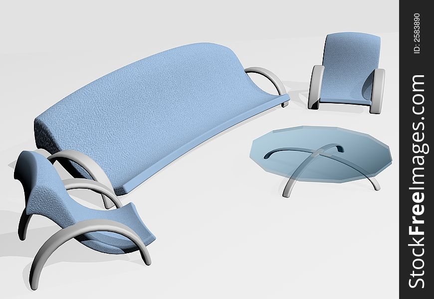 Blue-grey Furniture Set 2