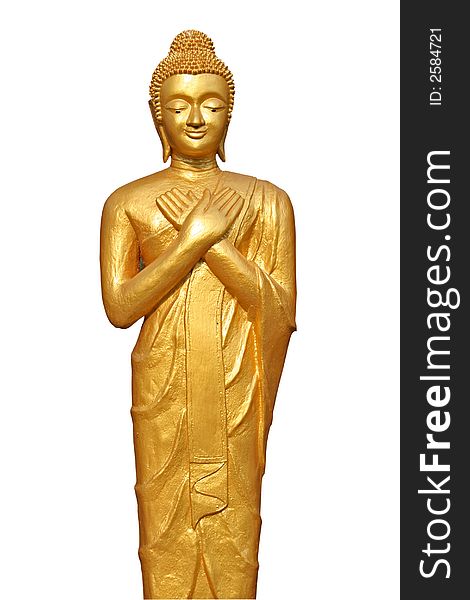 Buddhist statue in Dharmachakra mudra position (Setting the wheel in motion)