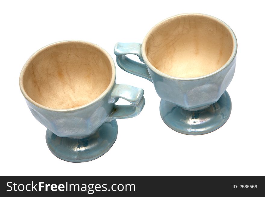 Two beautiful cups on a white background