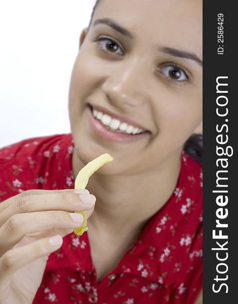 Girl Eating Potato