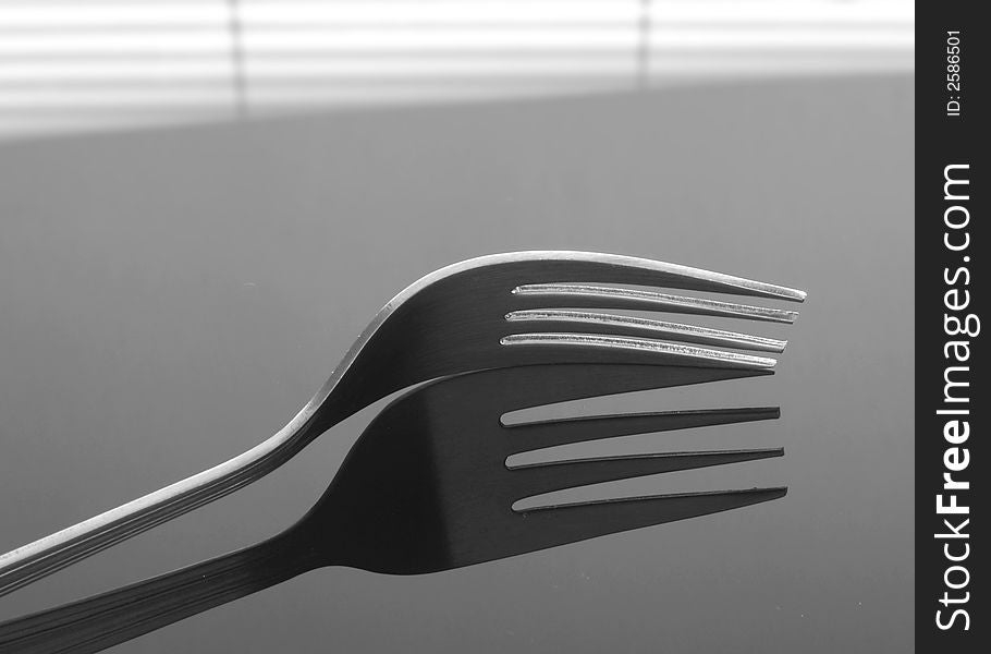 Fork on a glass table