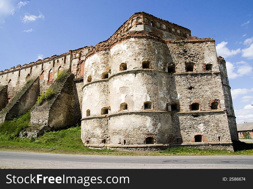 Old castle ruins in Medzhybizh, Uktaine