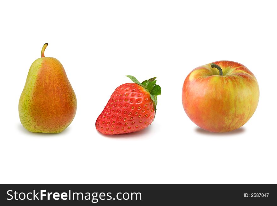 Group of fruits, isolated on white background