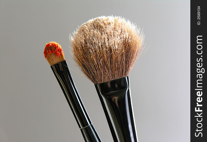 Make up brushes over the white background. Make up brushes over the white background.