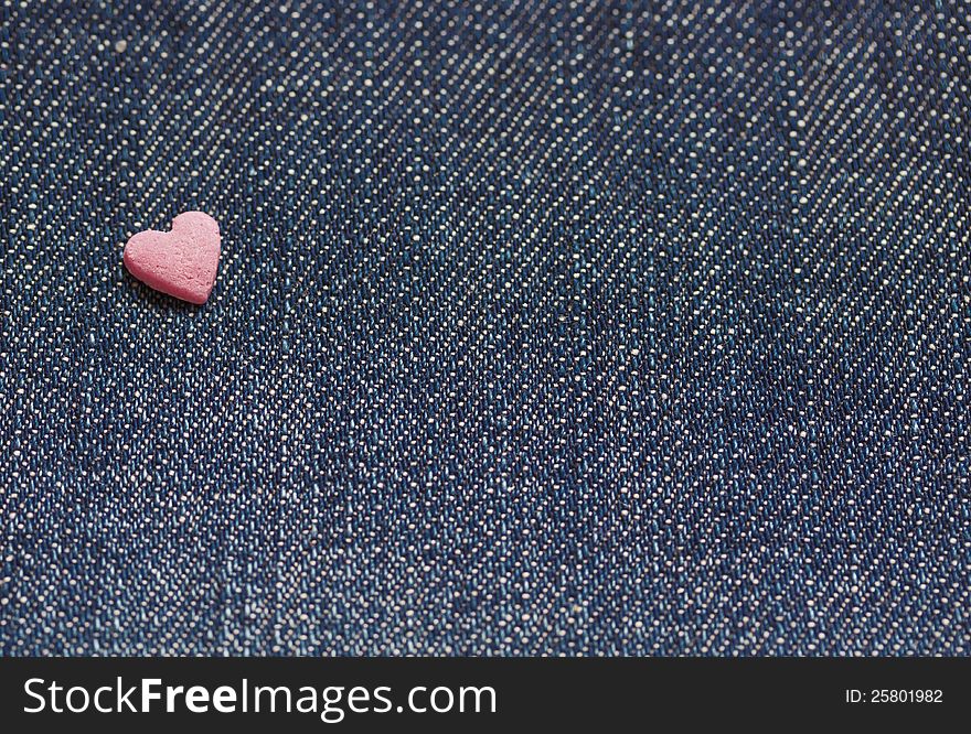 Jeans background with heart