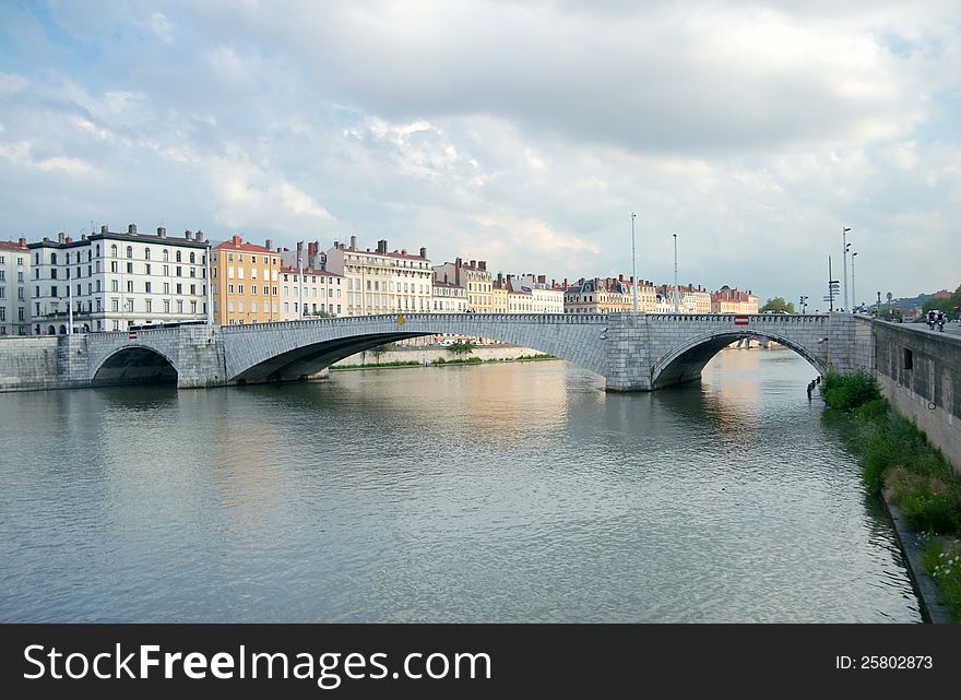 Bonaparte bridge, Saone river, Lyon, France (inaugurated in 1950)