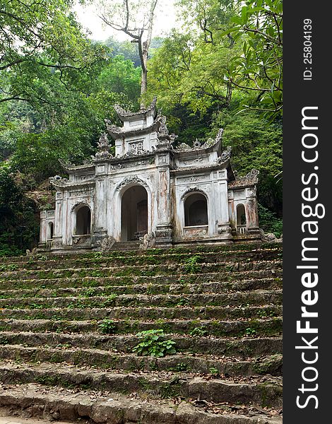 Stairs leading to an old building near Perfume Pagoda in Vietnam. Stairs leading to an old building near Perfume Pagoda in Vietnam.