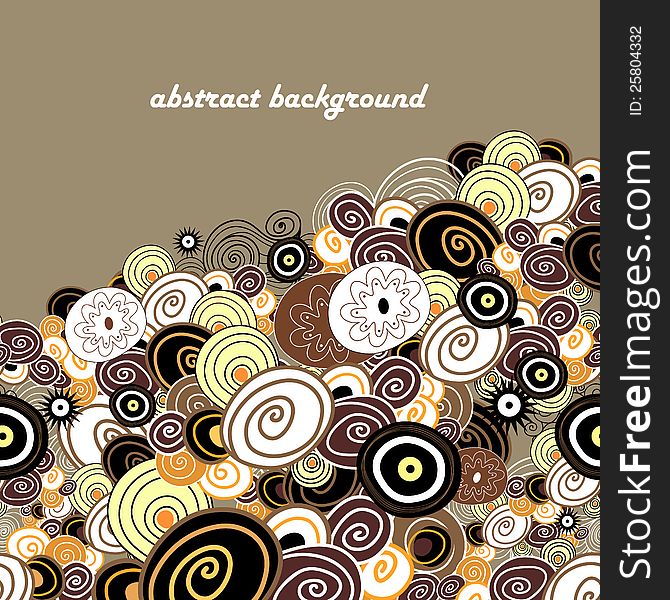 Graphic brown background with different abstract elements. Graphic brown background with different abstract elements