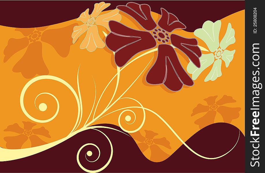 Grunge flower design.  illustration