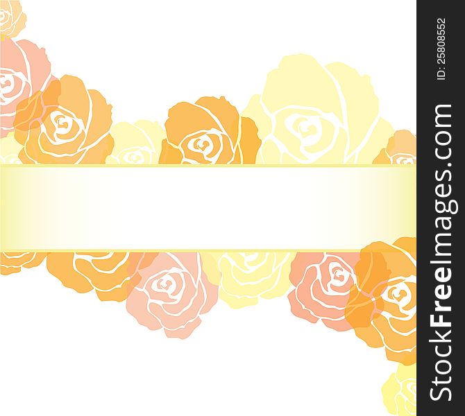 Yellow Roses Frame Background