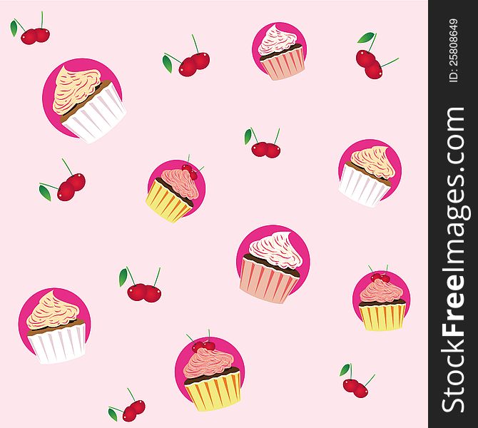 Seamless Cupcake Pattern