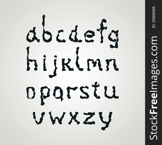 Ink brush style alphabet. Vector illustration. Ink brush style alphabet. Vector illustration