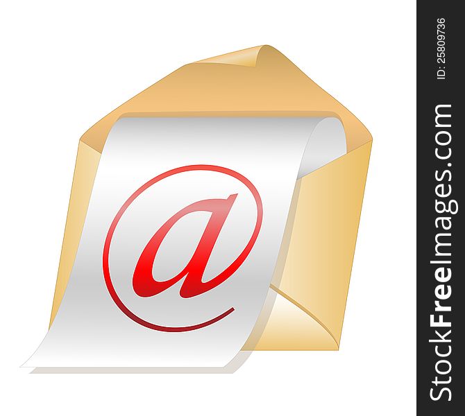 E-mail vector icon isolated on white background.