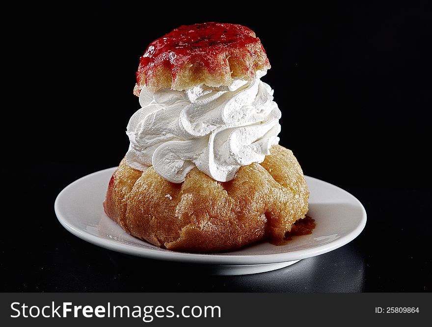 Rum Baba With Cherry Syrup