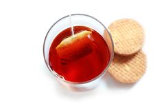 Fresh Healthy Tea In Glass With Cookies&x28;biscuits&x29; Stock Photos Fresh Healthy Tea In Glass With Cookies&x28;biscuits&x29; Stock Photos