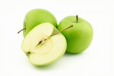 Two Apples And One Half Stock Photos