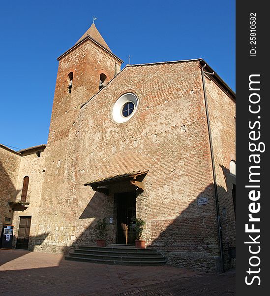 Church ins Certaldo, Tuscan town in Province of Florence. Church ins Certaldo, Tuscan town in Province of Florence