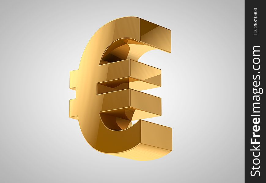 Euro Currency Sign made of Gold