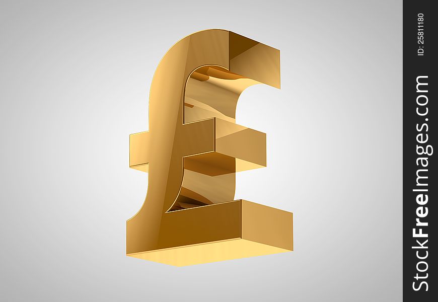 Pound Currency Sign made of gold