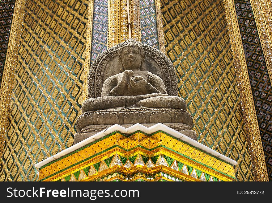 The Buddha statue in The Golden Temple of Bangkok, Thailand. The Buddha statue in The Golden Temple of Bangkok, Thailand