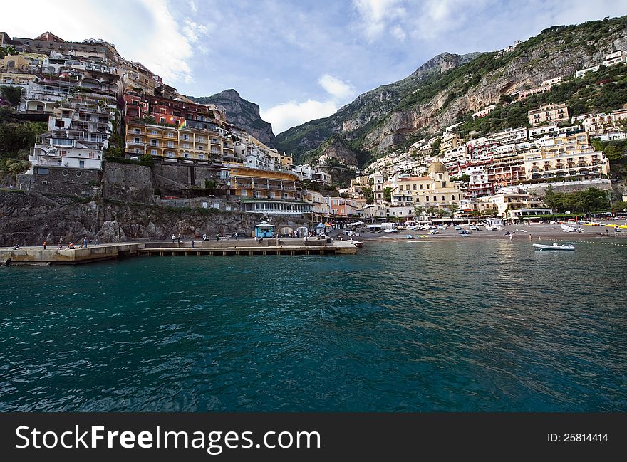 Views of Positano and the beach