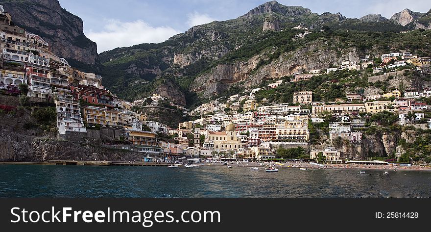 Views of Positano and the beach