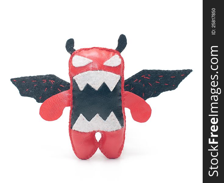 Cute furry devil monster toy. Cute furry devil monster toy
