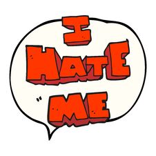 I Hate Me Speech Bubble Cartoon Symbol Stock Images