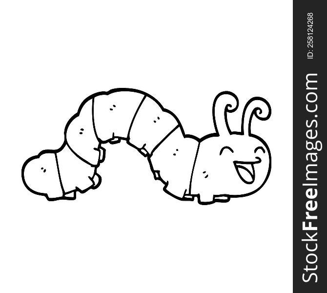cute line drawing cartoon caterpillar