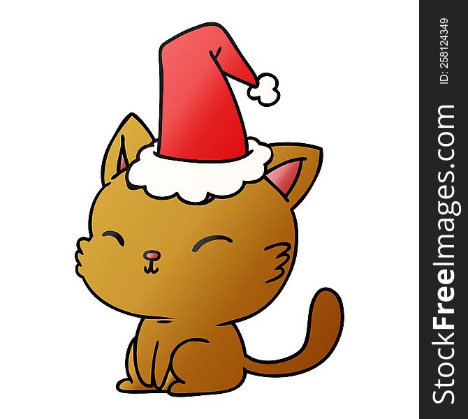 Christmas Gradient Cartoon Of Kawaii Cat
