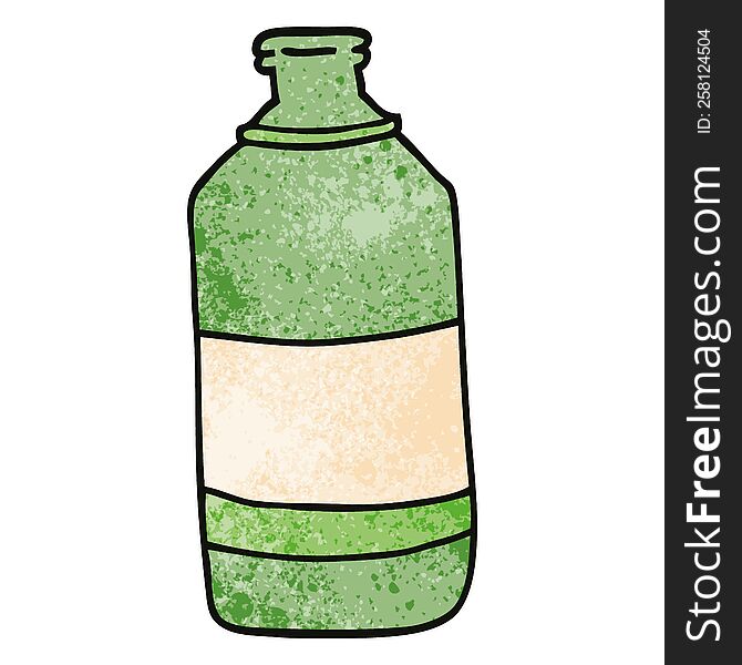 cartoon doodle old green bottle